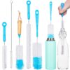 Turbo Microfiber Bottle Brush Cleaner Pack - Set of 5 Bottle Brushes for Cleaning Baby Bottles, Water Bottles, Tumblers, Wine Decanters, Flask, Bong, Vase Cleaner - One Straw Cleaner Brush 21 712UBBJxnrL