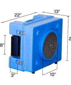 B-Air RA-650 HEPA Air Scrubber Commercial Industrial Grade Air Purifier Negative Air Machine for Water Damage Restoration, Blue 8 712UU2qH5RL