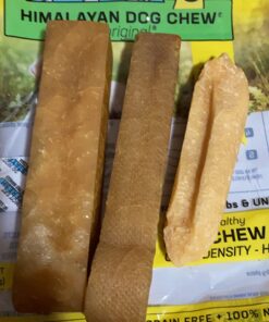 Himalayan Dog Chew Original Yak Cheese Dog Chews, 100% Natural, Long Lasting, Gluten Free, Healthy & Safe Dog Treats, Lactose & Grain Free, Protein Rich, Mixed Sizes, Dogs 65 Lbs & Smaller Yak Cheese - 3 sticks 3 Count (Pack of 1) 52 712UfKIq22L