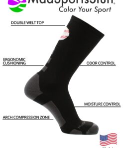 MadSportsStuff Baseball Logo Athletic Crew Socks (multiple colors) Medium Black/Graphite 9 712UwnGntoL