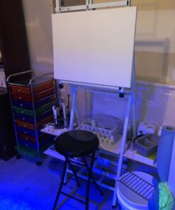 Bob Ross 2-in-1 Studio Easel - As Seen on Netflix Metal Easel Four Legged Tabletop Easel - White 13 712VBFERf7L