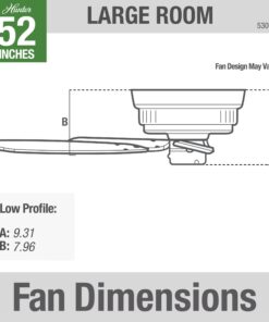 Hunter Fan Company Low Profile 52-inch Indoor Antique Pewter Traditional Ceiling Fan Without Light Kit, Includes Pull Chains, and Reversible WhisperWind Motor Antique Pewter finish 16 712WxTeACyL