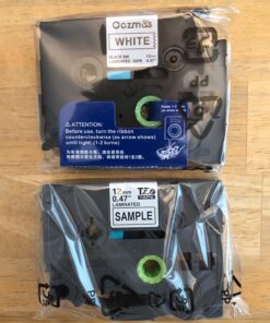Oozmas Replacement for Brother P-Touch Label Tape Tz Tape 12mm 0.47 Inch Laminated White TZe-231 Compatible with Brother Ptouch D400 D210 1280 1290 1880 2040 Label Maker Tape, Black on White, 4 Pack 12mm(1/2 Inch) 16 712X12tjmJL