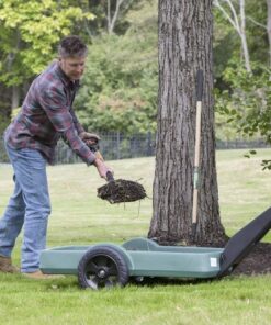 Simplay3 Yard and Garden Outdoor Cart - Long Handle Easy Turn 2 Wheel Heavy Duty Plastic Pull Cart for The Backyard 42 in. x 20 in. x 4 in. Bed, Green 10 712Xm0NMTdL