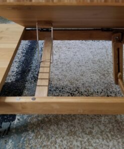 SONGMICS Laptop Desk, Folding Lap Tray, Bamboo Bed Desk with Tilting Top, Small Drawer, for Home Office, Bedroom, Natural ULLD01N 87 712YreIVNZL