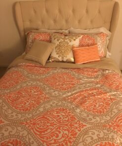 Intelligent Design Senna Comforter Set Full/Queen Size - Orange/Taupe, Damask – 5 Piece Bed Sets – All Season Ultra Soft Microfiber Teen Bedding - Great For Guest Room and Girls Bedroom 46 712aJG GENL
