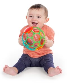 Bright Starts Oball Easy Grasp Rollin' Rainstick Rattle Cause & Effect Infant Toy, Age 3 Months and up Multicolored 17 712aiQR6sDL 1