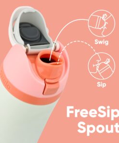 Owala FreeSip Insulated Stainless Steel Water Bottle with Straw for Sports and Travel, BPA-Free, 24-oz, Blue/Teal (Denim) Denim 24 oz 12 712ajgjxvdL
