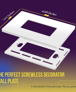 ENERLITES Screwless Decorator Wall Plates Child Safe Outlet Covers, Size 1-Gang 4.68" H x 2.93" L, Unbreakable Polycarbonate Thermoplastic, SI8831-W-10PCS, Glossy, White, 10 Count Standard Size 21 712aoVT1juL