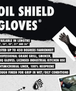 Oil Shield® - Neoprene Heat Resistance Glove - Black - 14" Straight Cuff - One Pair 13 712bvA7CaFL