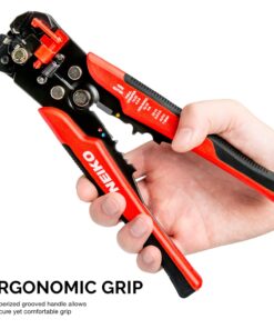 NEIKO 01924A 3-in-1 Automatic Wire Stripper, Cutter, and Crimping Tool, Auto Self-Adjusting Pliers that Cut up to 10 AWG 3-in-1 Auto Wire Strippers, Red 20 712c6Pz HpL