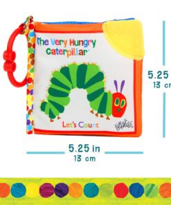 Let's Count Soft Book - World of Eric Carle the Very Hungry Caterpillar Baby on the Go Clip Teething Crinkle Soft Sensory Book for Babies, 5.25x5.25 Inch 28 712dEn6AOFL