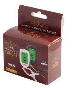 Guitar Tuner (2 Pack) for Acoustic Guitars, Violin, Ukulele (Uke), Bass, Mandolin, Banjo - (Black + White) - Premium Accessories by Nordic Essentials™ - Lifetime Warranty Black + White 21 712dQ1qr4JL