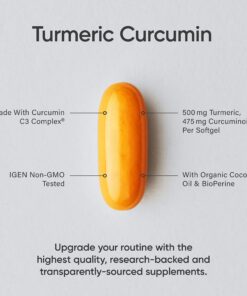 Sports Research Turmeric Curcumin C3 Complex 500 mg, Enhanced with Black Pepper and Organic Coconut Oil for Better Absorption; Non-GMO and Gluten Free - Standardized 95% Curcuminoids (120 Softgels) 120 Count (Pack of 1) Softgel 24 712dZiVrOfL