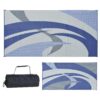 Stylish Camping 159183 9-feet by 18-feet Reversible Mat, Plastic Straw Rug, Large Floor Mat for Outdoors, RV, Patio, Backyard, Picnic, Beach, Camping (Blue/Grey) 9x18 Blue/Grey 6 712dpC26GDL