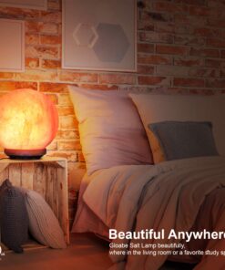 Alternative view of Himalayan Glow Wide Hand Carved, 8-11 LBS, Natural Globe Salt Lamp - 1451 Globe Night Salt Lamp