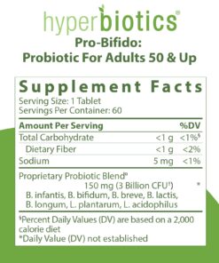 Hyperbiotics Vegan Pro Bifido Tablets | Probiotics for Women & Men, Adults Over 50 | Digestive Health, Immune Support | Nutritional Supplement, Time Released | 60 Count 12 712eQk0SSwL