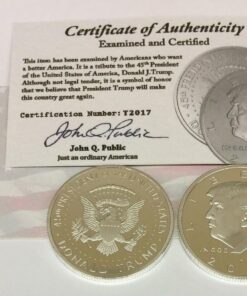2017 President Donald Trump Inaugural Silver EAGLE Commemorative Novelty Coin 38mm. 45th President of the United States of America CERTIFICATE OF AUTHENTICITY 15 712f1YQWDVL