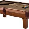 Fat Cat Frisco 7.5' Pool Table with Classic Style Billiard Pockets and Contemporary Straight Legs, Oak Finish with Bronze Colored Cloth Playing Surface 40 712fGRerr L