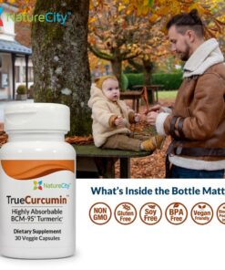 NatureCity True-Curcumin Turmeric Supplement | Non-GMO Tumeric and Curcumin 500mg Curcuma Capsules Vitamin Supplements | Up to 700% Increase in Absorption (30 Day Supply) | Supports Joints 30 Count (Pack of 1) 8 712fk7ug8bL