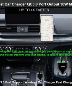 LMAV Car Charger Adapter, 4 Ports Multi USB Car Charger, QC 3.0 Fast Car Phone Charger Compatible with iPhone 14 13 12 11 Pro Max iPad Pro, Samsung Galaxy S22 Note 20.Black Black 17 712g4HputL