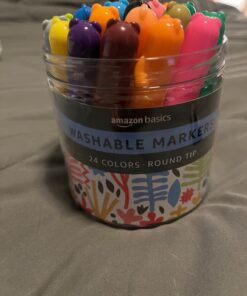 Amazon Basics Washable Round Tip Assorted School Marker Pens, Pack of 24 Colors 57 712gB2EEaHL