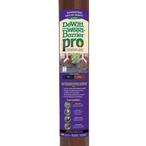 Dewitt Black 4-Foot by 100-Foot 3oz Weed Barrier Pro Landscape Fabric PBK4100