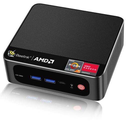 Beelink Mini PC AMD Ryzen 7 5700U Up to 4.3GHz 8C/16T, SER5 16GB RAM 1TB SSD Graphics 8core 1900 MHz, M.2 SSD NVME 2280 Mini Computer WiFi 6/BT5.2/HDMI/DP/USB3.2,Gaming/Office R7-5700U 16G+1TB