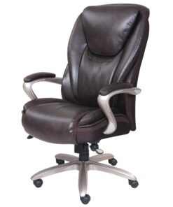 Serta® Smart Layers™ Hensley Big & Tall Ergonomic Bonded Leather High-Back Chair, Roasted Chestnut/Satin Nickel 16 712hcgww00L