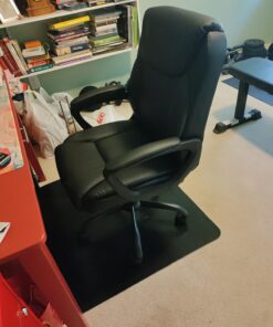 Amazon Basics Classic Puresoft PU Padded Mid-Back Office Computer Desk Chair with Armrest, 26"D x 23.75"W x 42"H, Black 40 712iOxxkjRL