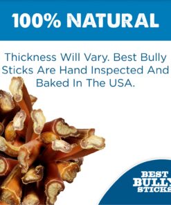Best Bully Sticks 6 Inch All-Natural USA-Baked Bully Sticks for Dogs - 6” Fully Digestible, 100% Grass-Fed Beef, Grain and Rawhide Free | 18 Pack USA 6 Inch Bully Sticks (18 Pack) 24 712j2kjZHcL