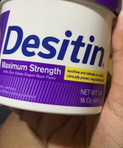 Desitin Maximum Strength Baby Diaper Rash Cream with 40% Zinc Oxide for Treatment, Relief & Prevention, Hypoallergenic, Phthalate- & Paraben-Free Paste, 16 oz 1 Pound (Pack of 1) 33 712jEtCnPL 1