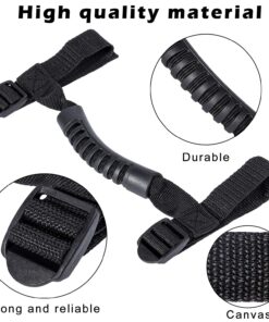 4 x Roll Bar Grab Handles Grip Handle for Jeep Wrangler YJ TJ JK JKU JL JLU Sports Sahara Freedom Rubicon X & Unlimited 1955-2024 (Black) Black 25 712jmUOlSSL 1