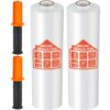 JARLINK Stretch Film, 80 Gauge,15 Inch x 1000 Feet Shrink Wrap for Pallet Wrap, Industrial Strength Stretch Wrap up to 800% Stretch with Handles, Moving Wrapping Plastic Roll, 2 Pack 12 712kTuNUJgL