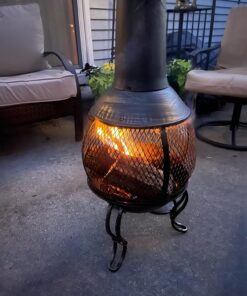 Deckmate Corona 3 Ft. High Outdoor Steel Chimenea Fireplace Model 28063 37 712kZ3IK2L