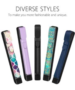 Fintie Pencil Holder with USB Adapter Pocket for Apple Pencil (USB-C) & Apple Pencil (1st / 2nd Generation), Premium Elastic Vegan Leather Sleeve Pouch Compatible with iPad Case, Black 47 712kiWCcRL