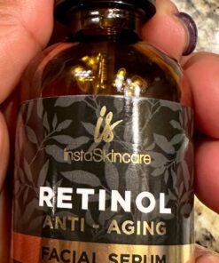 DOUBLE SIZED (2Oz) Retinol Serum for Face with Hyaluronic Acid + Vitamin E and A + Aloe Vera Anti-Aging Serum Pore Tightener Fade Dark Spots Clinical Strength Formula by InstaSkincare 2 Fl Oz (Pack of 1) 37 712lCvH6ilL