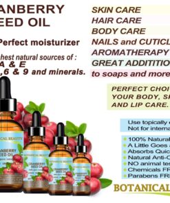 Botanical Beauty CRANBERRY SEED OIL 100% Pure Natural Undiluted Virgin Unrefined Cold Pressed Carrier Oil 0.5 Fl.oz.- 15 ml for Face, Skin, Body, Hair, Nail, Anti - aging 11 712lDTfa 6L 1