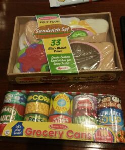 Melissa & Doug Let's Play House! Grocery Cans Play Food Kitchen Accessory ,3+ years- 10 Stackable Cans With Removable Lids 46 712lVTE2wEL