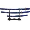 Carved Dragon Blue Samurai Sword Set of 3 with Stand 7 712m56nGbmL