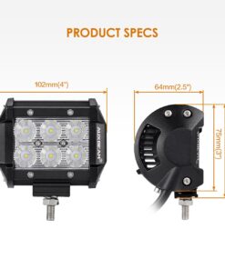 Alternative view of Auxbeam LED Light Bar 4" 18W LED Pods 1800lm Flood Beam Driving light Off Road Lights for SUV ATV UTV Trucks Pickup Jeep Lamp (Pack of 2)