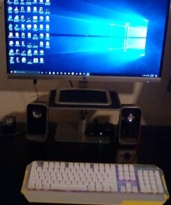 Mount-It! Adjustable Height Laptop Stand for MacBook Pro | Wide Platform Laptop & Monitor Desk Riser | Ergonomic Desk Riser Stand for MacBook and 11-15 Inch Laptops | 24-32 Inch Monitor Stand Riser 20 712nYyh1zdL 1