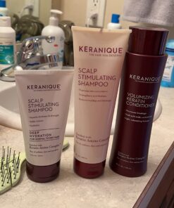 Keranique Scalp Stimulating Keratin for Thinning Hair, Hair Regrowth Amino Complex Shampoo Volumizing, 8 Fl Oz 35 712ncgPEKL
