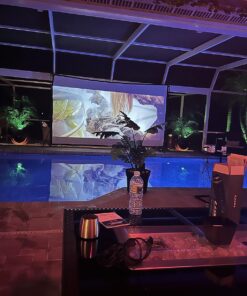 Native 1080P 5G WiFi Bluetooth Projector,15000L 450 ANSI Outdoor Movie Projector 4K Support and Max 450" Display, LED Home Theater Video Projector Compatible With iOS/Android/Win/TV Stick/PS5 White 35 712oi8XZWL