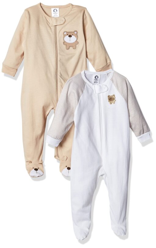 Gerber Baby Girls' 2-Pack Sleep 'N Play 0-3 Months Brown Bear Friends