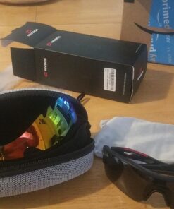 MEKBOK men's polarized sports bike sunglasses with 5 interchangeable lenses for running, golf, fishing, hiking, baseball 18 712pQ1KHh5L