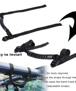 4 x Roll Bar Grab Handles Grip Handle for Jeep Wrangler YJ TJ JK JKU JL JLU Sports Sahara Freedom Rubicon X & Unlimited 1955-2024 (Black) Black 24 712pexFR8VL 1