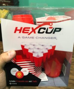 HEXCUP - Reusable Party Pong Cup Set by PartyPong - 22 Reusable Cups, 3 Balls, & Plastic Game Card 30 712pgic8uXL
