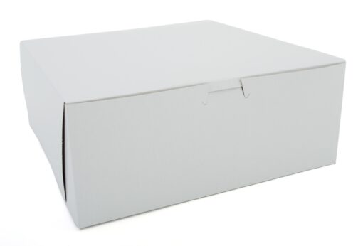 Southern Champion Tray 0973 Premium Clay-Coated Kraft Paperboard White Non-Window Lock Corner Bakery Box, 10" Length x 10" Width x 4" Height, White (Case of 100) 10" L x 10" W x 4" H - 100ct