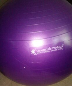 SmarterLife Workout Exercise Ball for Fitness, Yoga, Balance, Stability, or Birthing, Great as Yoga Ball Chair for Office or Exercise Gym Equipment for Home, Premium Non-Slip Design Purple 65 cm 35 712qYrmin8L